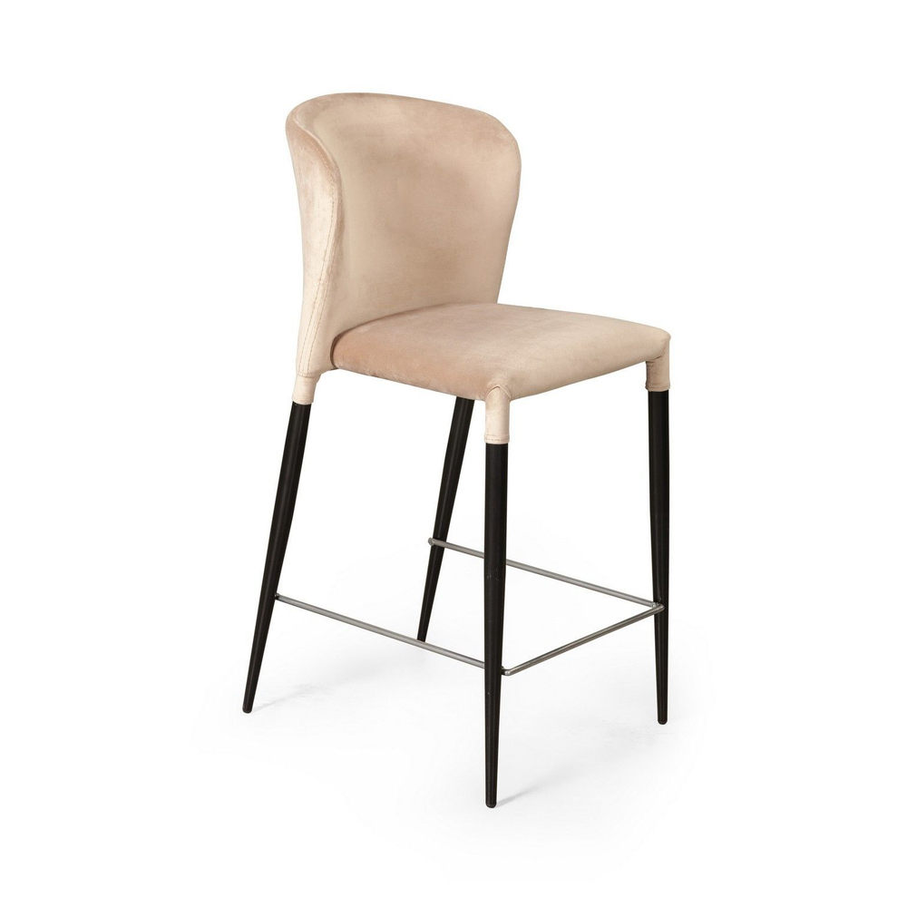 Стул полубарный Albert, бархат бежевый 5/опора конус