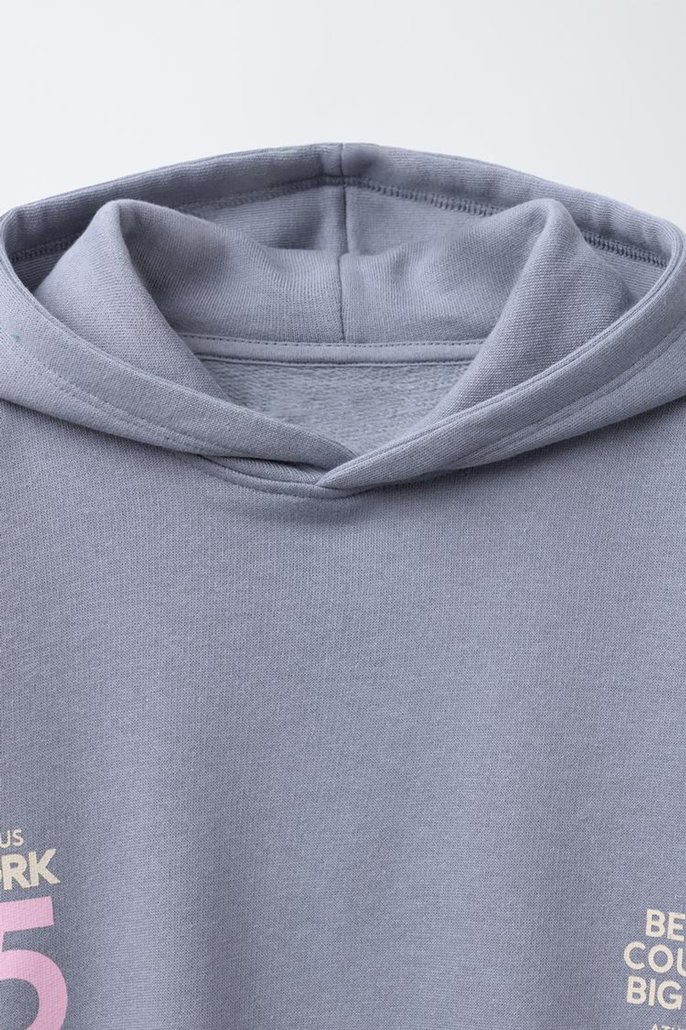 ZARA ХУДИ С КАПЮШОНОМ И ПОЛОСКАМИ, ВЫЦВЕТШИЙ СИНИЙ