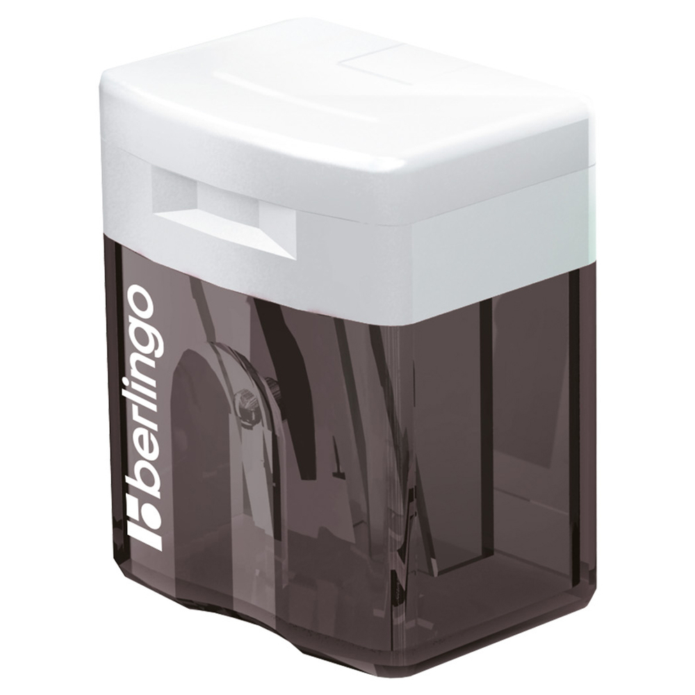 Точилка пластиковая Berlingo "Perfect" 1 отверстие, контейнер, ассорти