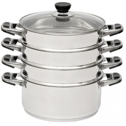 Мантоварка сталь, 24 см, 4 секц, Катунь, Алтын, крышка стекло, КТ-244АТ