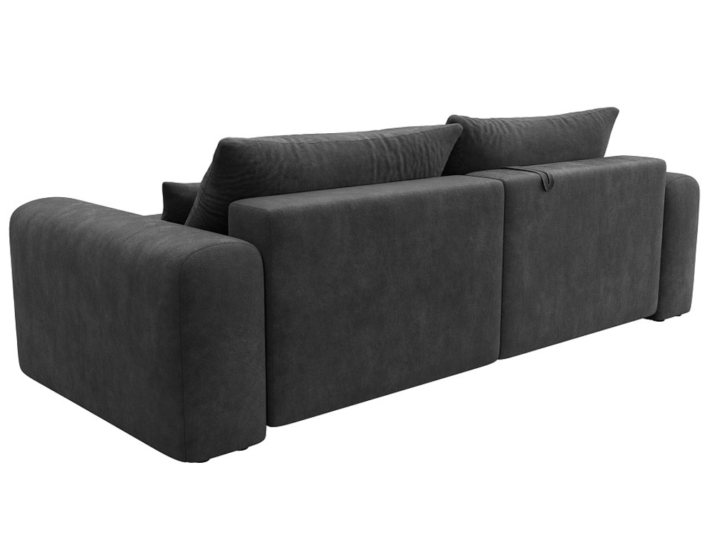 Диван угловой Лига-056 НПБ угол универсальный ВЕЛЮР BRUT 16 темно-серый