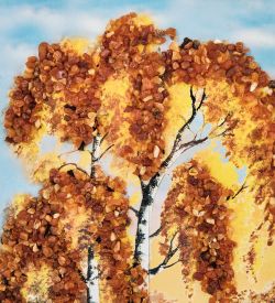 AMB-01/59 Картина «На закате» (с янтарной крошкой) пласт.рамка 33х42см