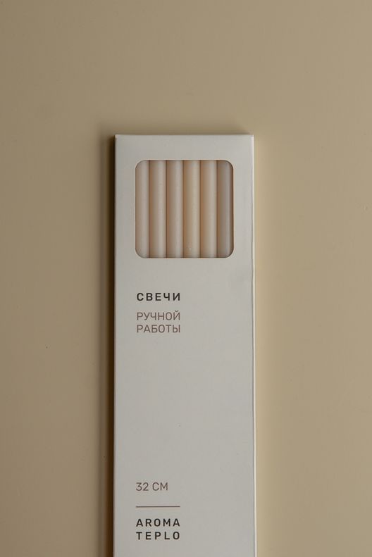 Свеча тонкая, набор 8 шт 32 см / Aromateplo