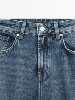 Massimo Dutti Джинсы с высокой посадкой, средне-синий