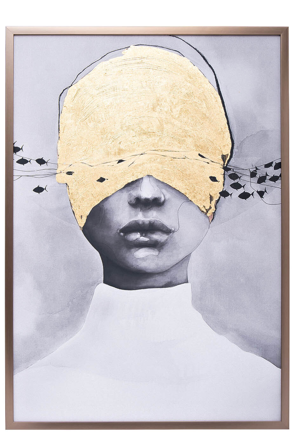 Картина на натуральном холсте в багете 100х70см Garda Decor Затмение-2