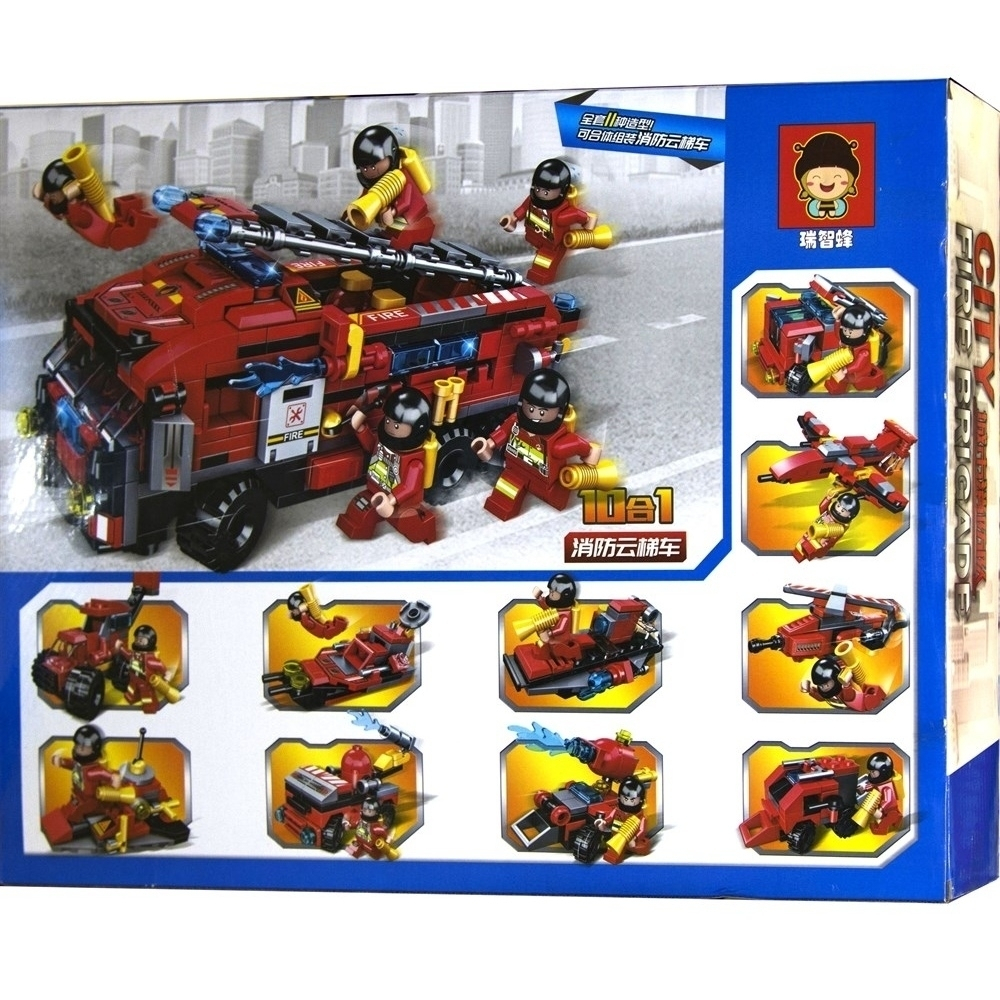 Конструктор City Fire Brigade NO.22008 / спецтехника "Бригада Пожарная служба", 10in1 / 842 дет.