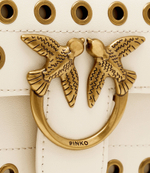 Кожаная сумка-мессенджер LOVE BELL MINI VITELLO SETA + Pinko - экрю(100048 A17M)