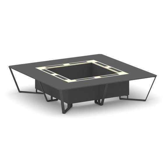 Steel Meet Стол переговорный квадратный KM-PR.B.SP-16K Антрацит/Ваниль Глянец/Металл Черный 3200*320