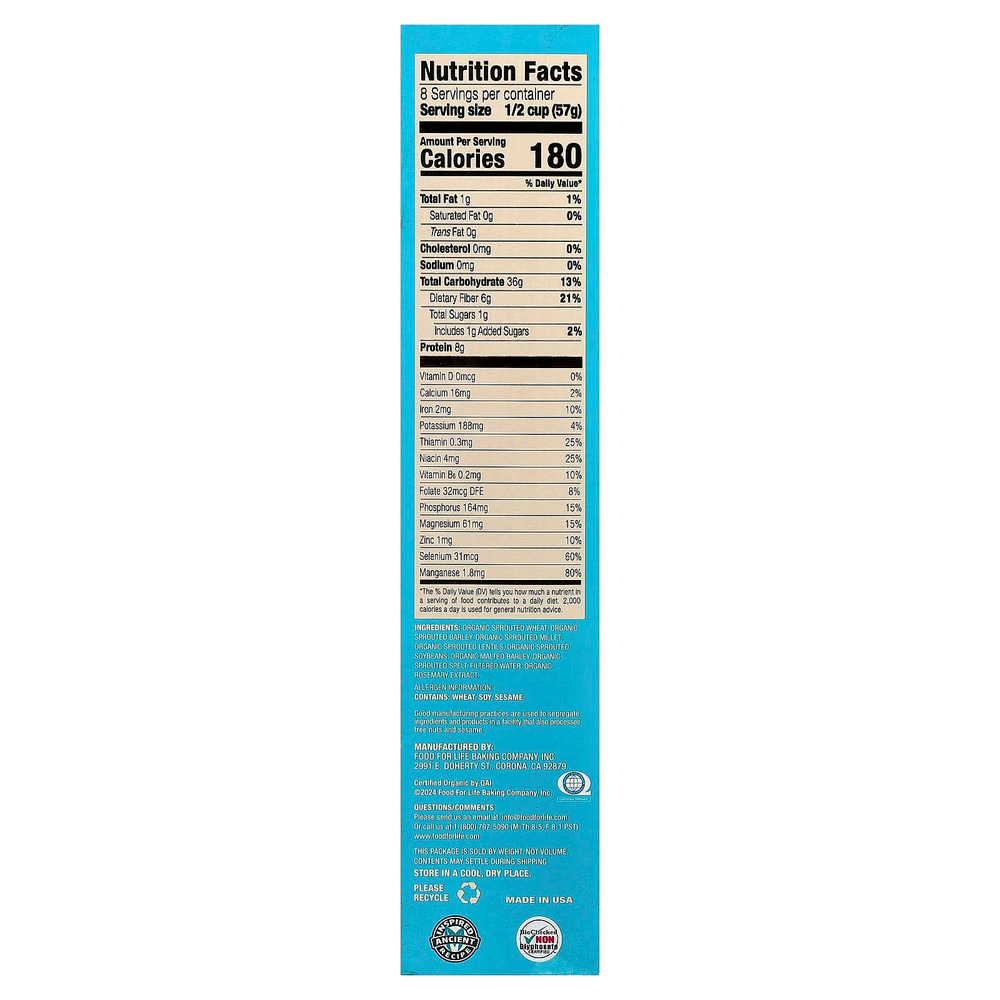 Food For Life, Ezekial 4:9® Sprouted Crunchy Cereal, Low Sodium, 16 oz (454 g)