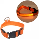 Ошейник с подсветкой и кольцом для жетона для малых пород собак «Бро видно», цвет оранжевый, размер S - 2,5*30см (лейбл)