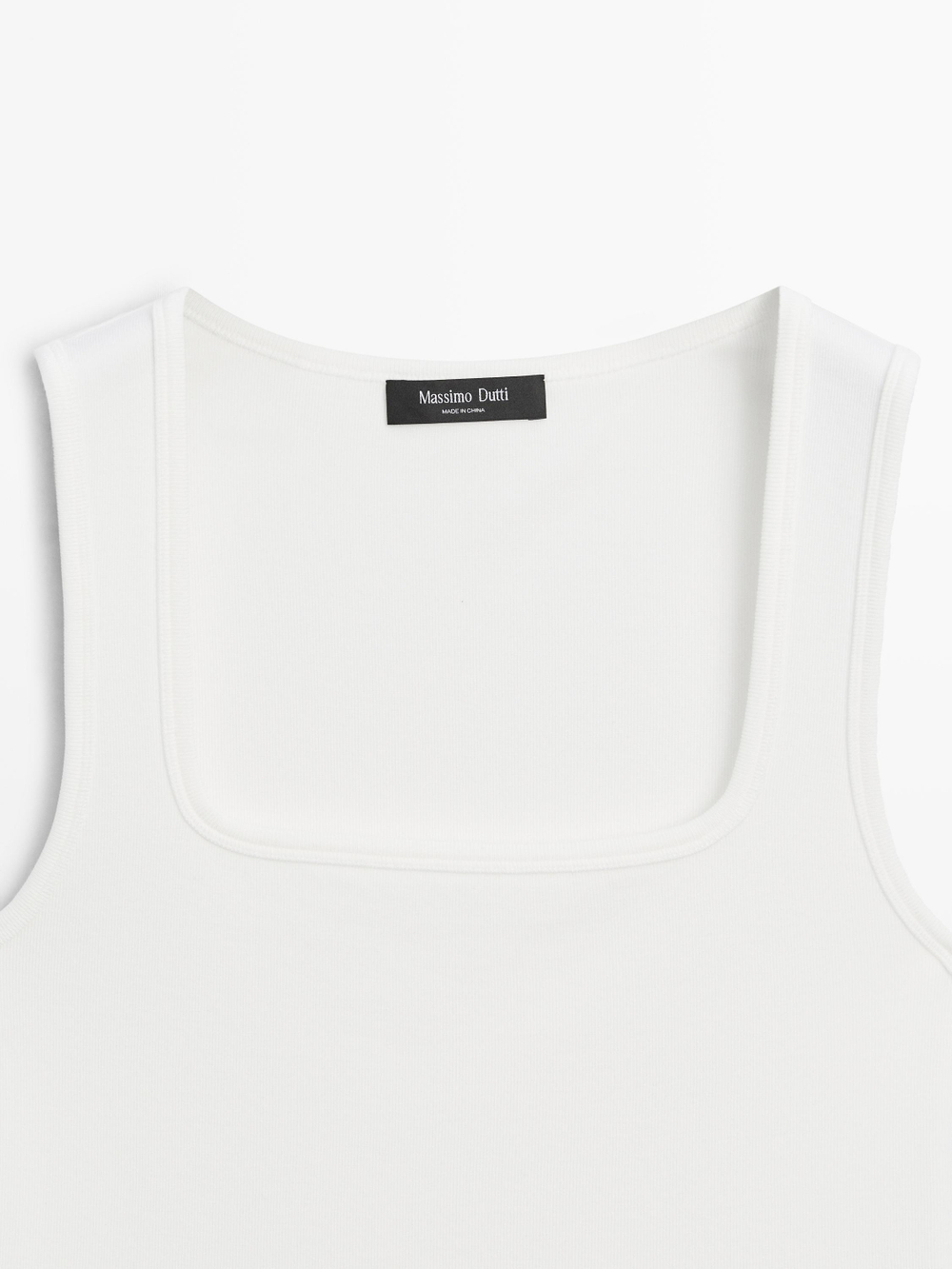 Massimo Dutti Топ без рукавов с квадратным вырезом, белый