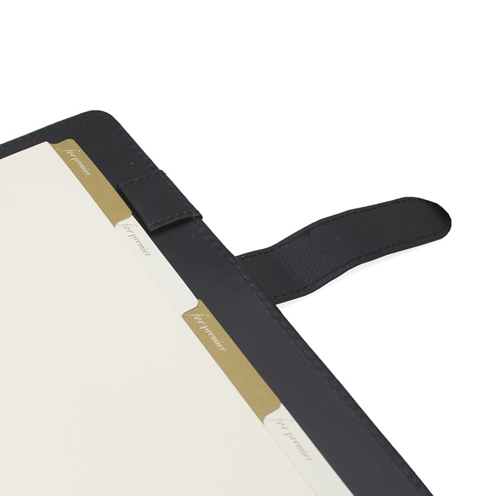 Ежедневник недатированный Deli А5, 240 страниц, на кольцах, кожзам,  черный