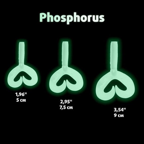 Твистер Credo Double Tail 3,54'/9 см Phosphorus 5шт. (HS-28-041) Helios