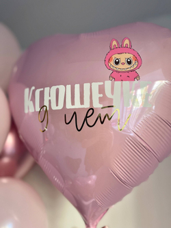 Воздушные шары Лабубу/Эльф розовый/золото №3637