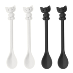 Набор ложек miaou, черно-белый, 4 шт.