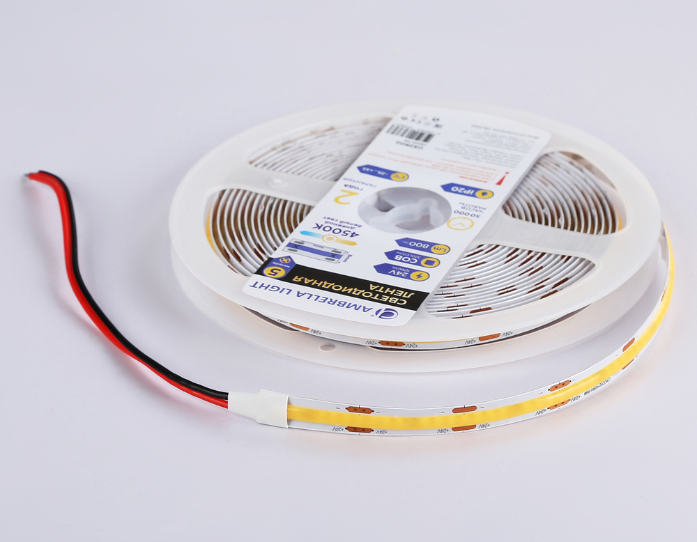 GS4652 COB 320Led/ 10W m/ 24V IP20 4500K/ 5000*8*1.54mm (2 конт.)