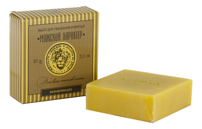 Мыло для умывания и бритья Kleona "Мужской характер" с маслом алтайской Облепихи 85 г