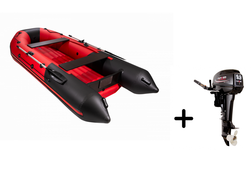 Таймень NX 3600 НДНД PRO красный-черный + PARSUN T 9.9 (15) BMS (комплект лодка + мотор)