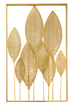 Декоративное металлическое панно -ЗОЛОТЫЕ ЛИСТЬЯ-