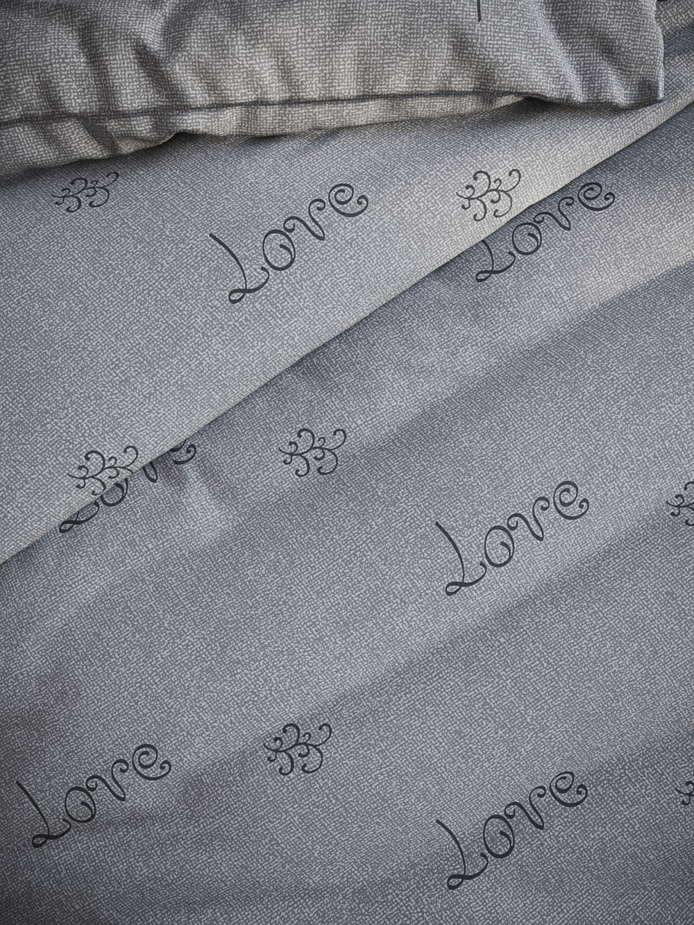 Простынь на резинке поплин Сказка "Lovecats (компаньон)" 160x200 см