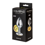 Анальная пробка 8см с желтым кристаллом Lola Games Diamond Yellow Sparkle Large 4010-02Lola
