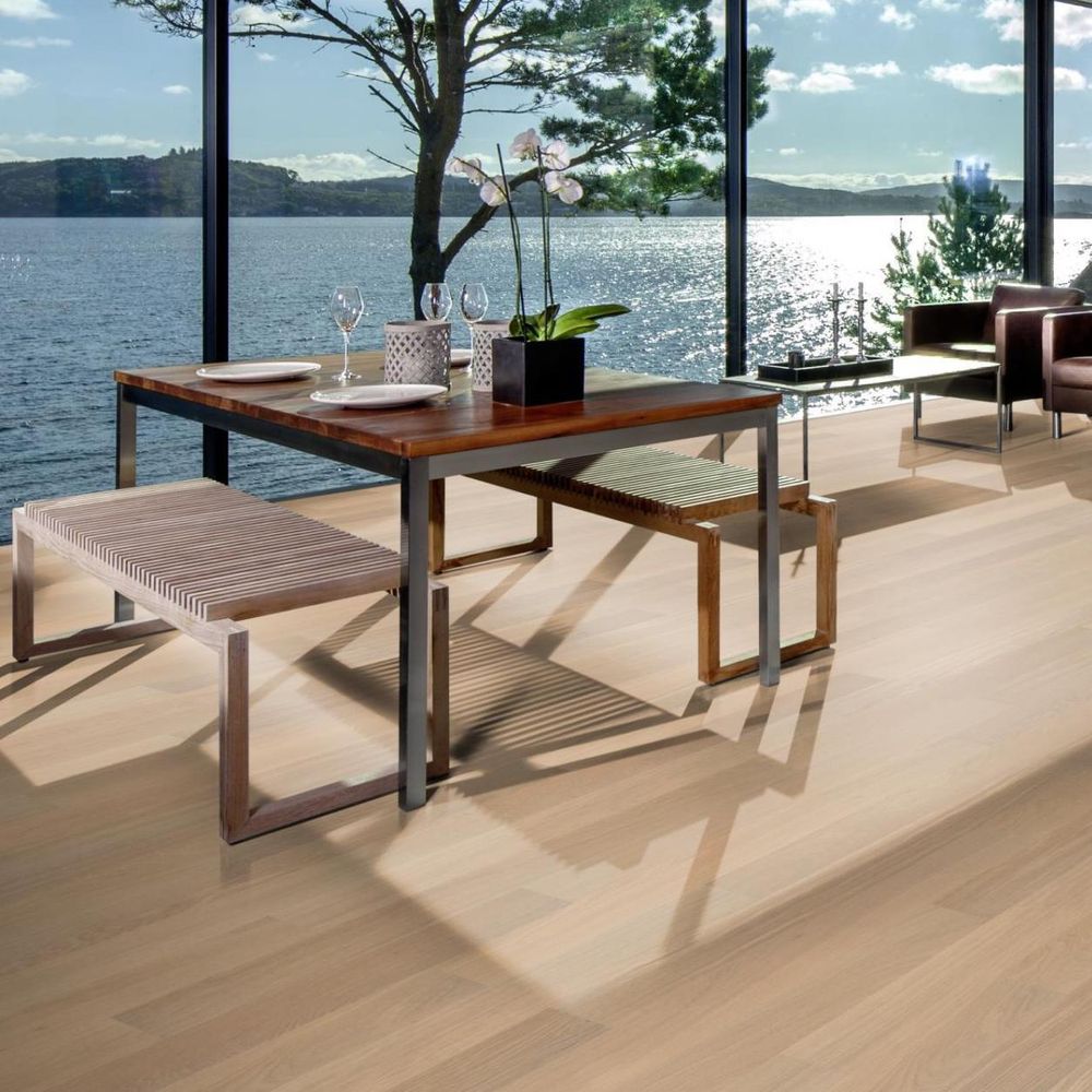 Инженерная доска Kahrs Дуб AB белый, матовый лак - Oak AB white matt lacquer HB