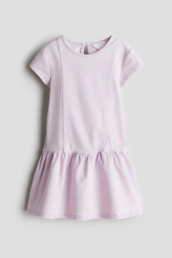 H&M Джинсовое платье с короткими рукавами, светло-фиолетовый