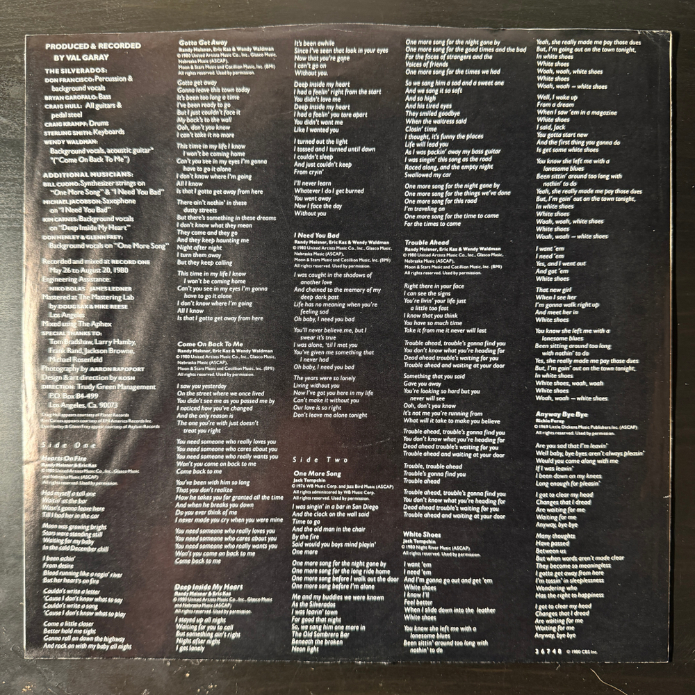 Randy Meisner ‎– One More Song (США 1980г.)