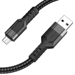 Кабель HOCO U110 USB-microUSB 2.4A 1.2м Braided Black