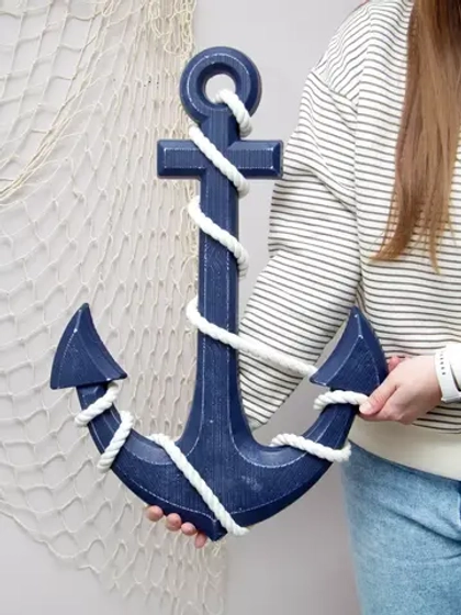 Декор на стену для интерьера "Якорь с канатом"