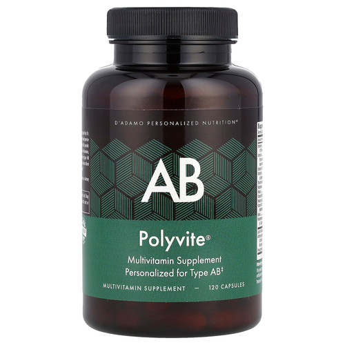 D'adamo, Polyvite® AB, мультивитаминная добавка, 120 капсул