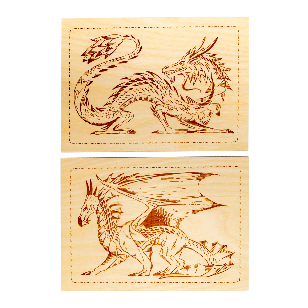 Доски для выжигания 2шт Драконы арт 02794 (Десятое королевство)