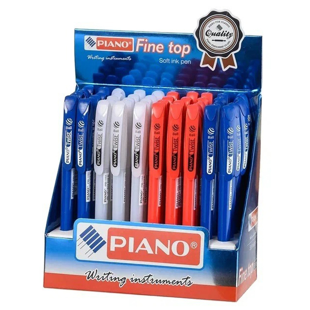 Ручка шариковая, масляная, автоматическая, Piano, синие чернила, серия "Twist", с поворотным механизмом, 50 шт