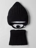 Шапка-бини со снудом детская на осень