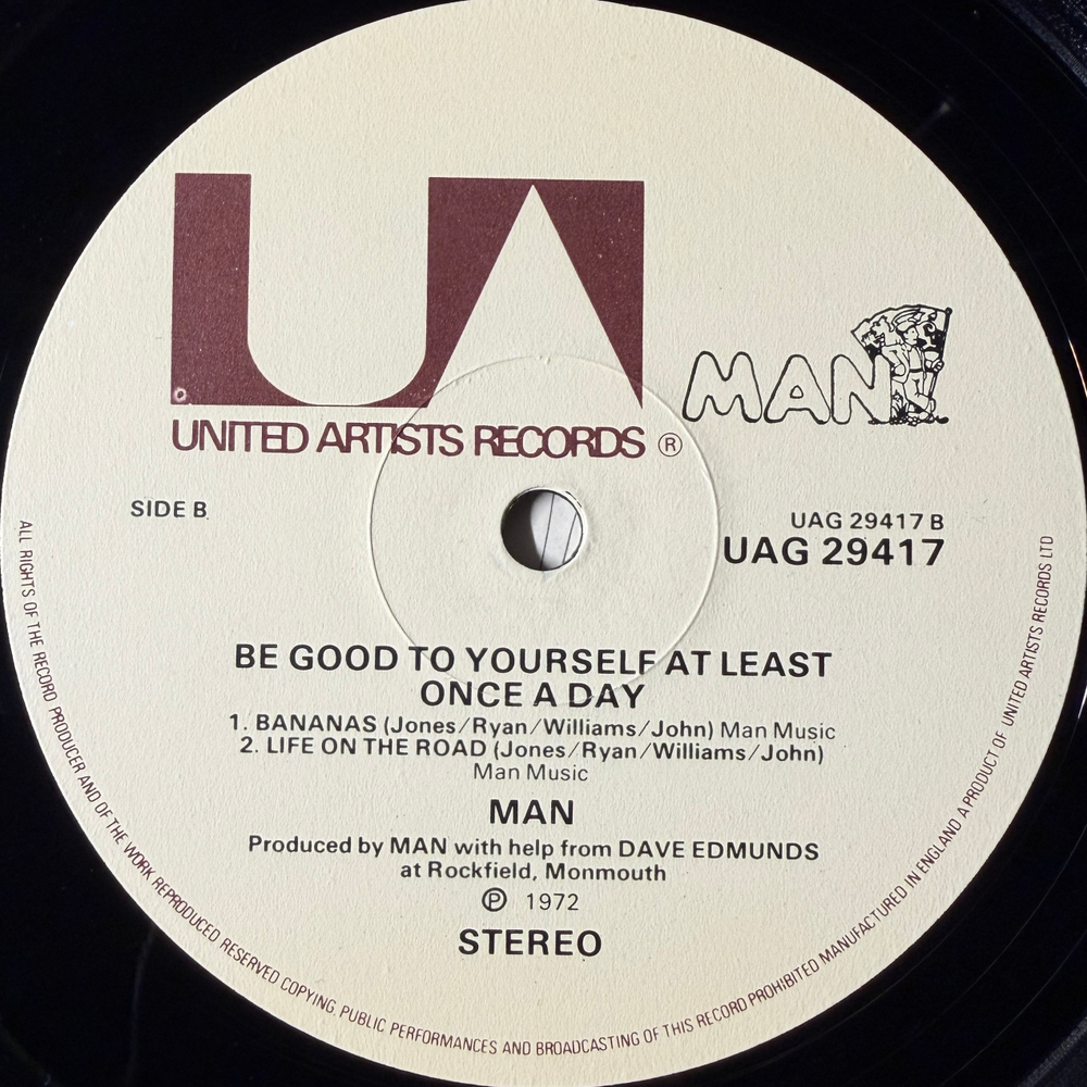 Man ‎– Be Good To Yourself At Least Once A Day (Англия 1972г.)