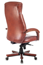 Кресло руководителя Бюрократ T-9922WALNUT светло-коричневый Leather Eichel кожа крестов. металл/дерево