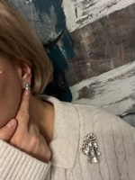 Новогодний комплект колокольчики брошь и серьги