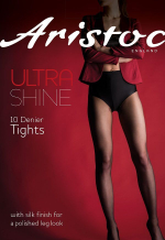 Однородные колготки с блеском Ultra Shine (Размер: XL) (Цвет: черный)