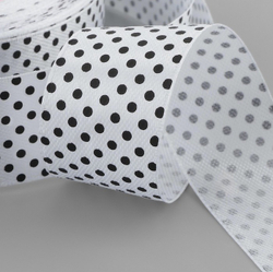 Атласная лента в горошек 25 мм