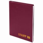 Телефонная книжка А5 (160х204 мм), STAFF, ПВХ, на евроспирали, 80 л., вырубной алфавит, бордовая, 120927
