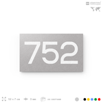 Номер на дверь 752, табличка на дверь для офиса, квартиры, кабинета, аудитории, склада, серая 120х70 мм, Айдентика Технолоджи