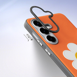 Чехол оранжевого цвета (Daisy Edition) для Samsung Galaxy S26, серия Luvy Series Case (со съемным ремешком) от Dux Ducis