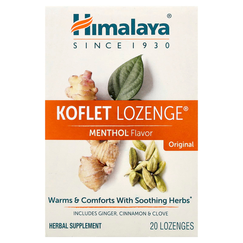 Himalaya, Koflet Lozenge®, оригинальный, ментол, 20 пастилок