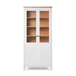Шкаф-витрина Хемнэс Hemnes/Кымор, ст/пн 90х198х37 см, белый/светло-коричневый