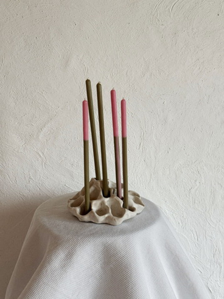 Свеча из коллекции "Пять вечеров" розовый/хаки