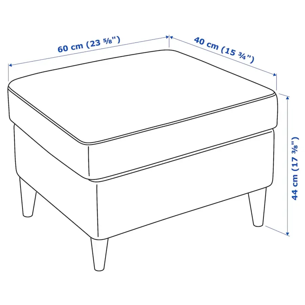 Табурет для ног - IKEA STRANDMON, 60х40х44 см, зеленый СТРАНДМОН ИКЕА
