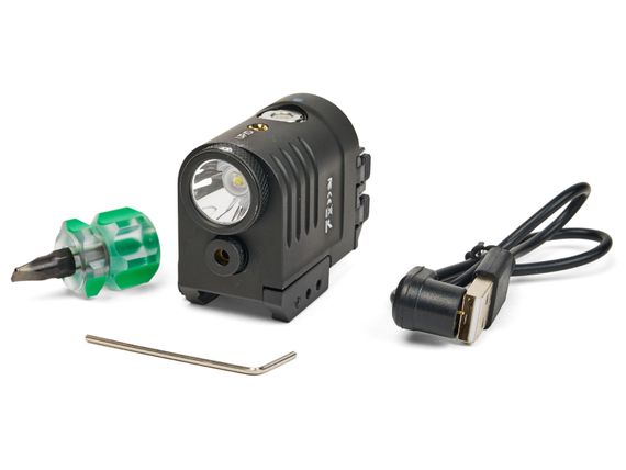 Фонарь подствольный пистолетный Skywoods Raccoon Laser 360 люмен, красный ЛЦУ