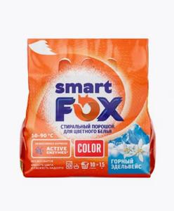 СТИРАЛЬНЫЙ ПОРОШОК SMART FOX COLOR ГОРНЫЙ ЭДЕЛЬВЕЙС 1.5КГ