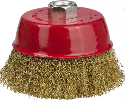 STAYER ″PROFESSIONAL″. Щетка чашечная для УШМ, витая стальная латунированная проволока 0,3мм, 60ммхМ14