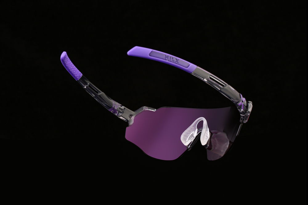 Спортивные очки с диоптриями HILX Savage (L) Shiny Crystal Grey Purple / Purple Lens